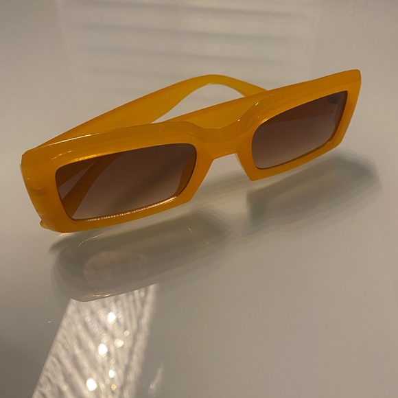 Yellow Rectangular Sunglasses - Picture 7 of 7